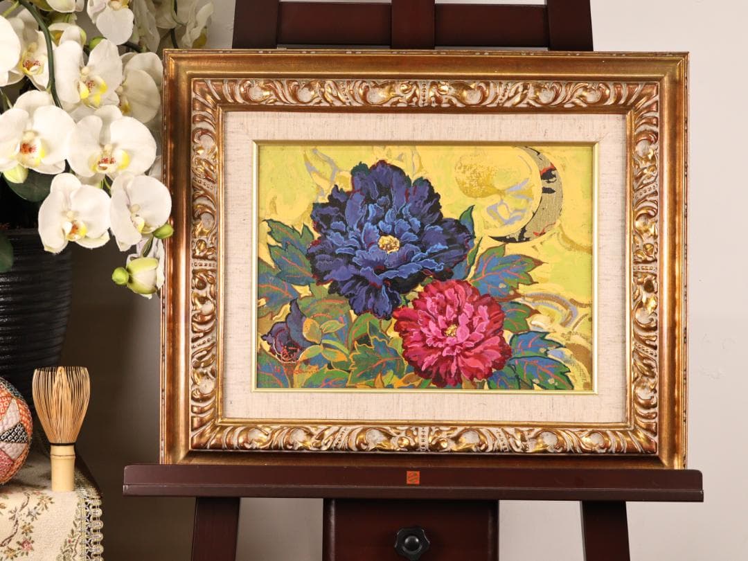 【真作】　竹内春光 「 牡丹 」　F4号　油彩　裏サイン　一創会　BK169 Yahoo!オークション -「春光」(絵画) (美術品)の落札相場・落札価格