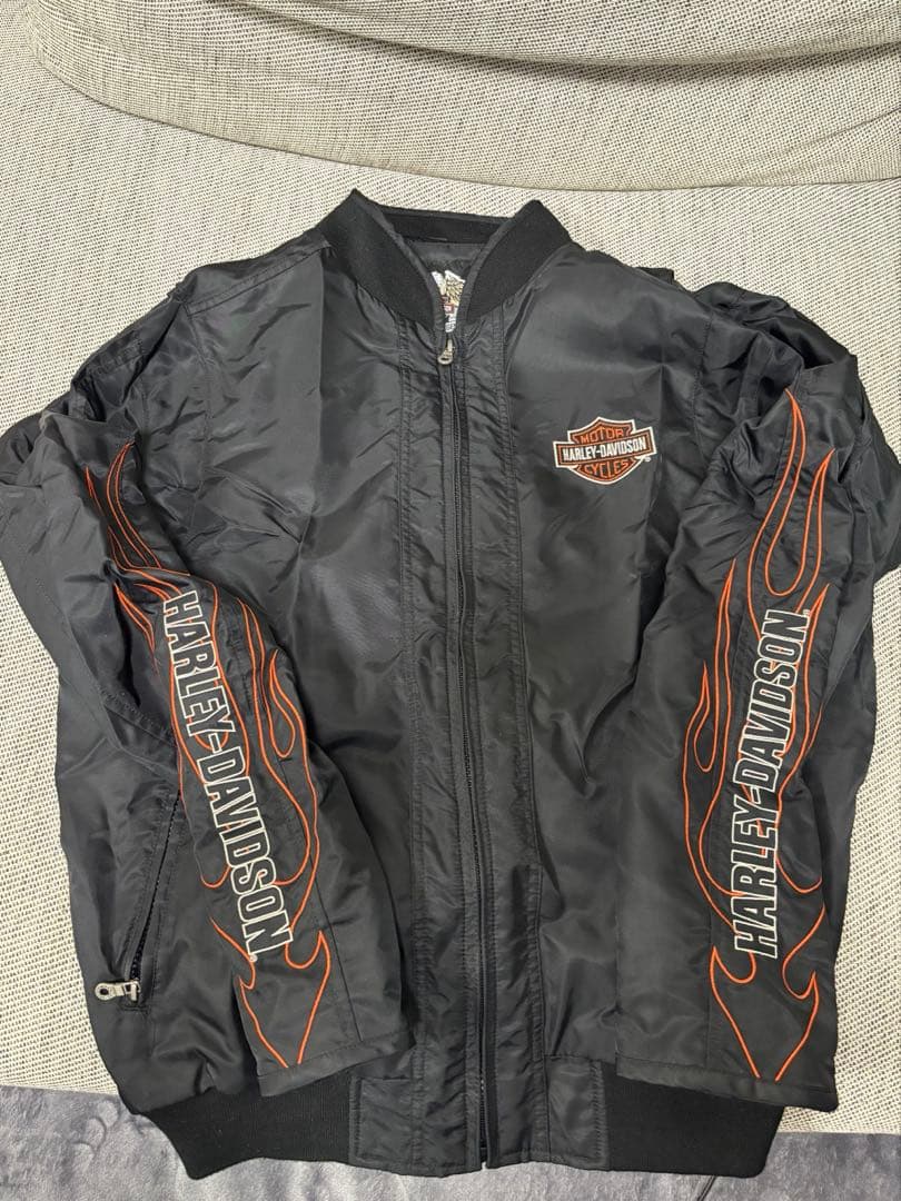 ハーレーダビッドソン ジャケット 刺繍　ファイヤーパターン