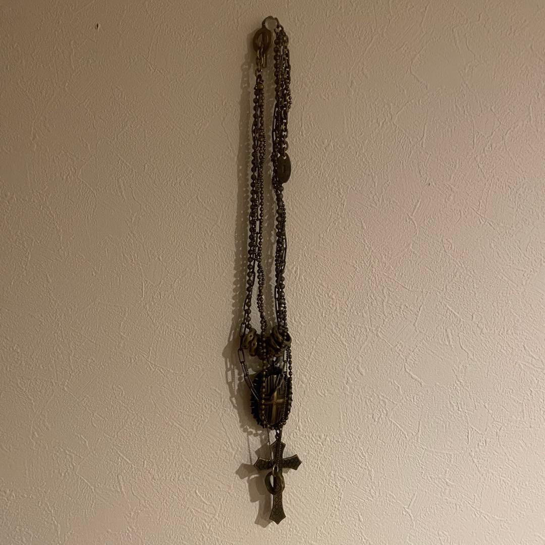 最終価格【Gunda】最高傑作Genesis期 Cross Necklace gunda（ガンダ） / JUNK HEAVEN-17 ネックレス シルバーxゴールドx