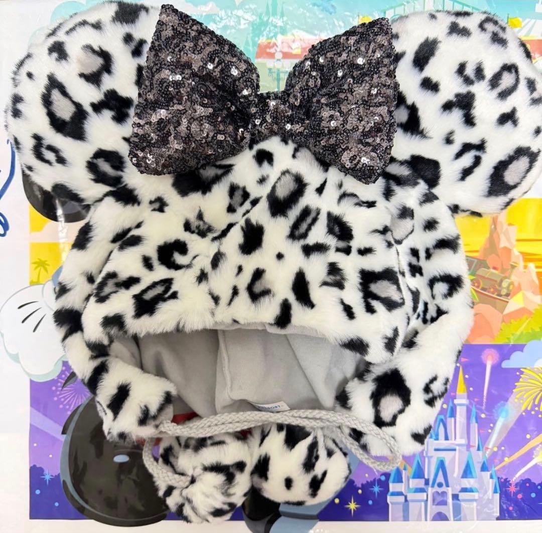 ディズニー ヒョウ柄 ファンキャップ ミニー レオパード ホワイト