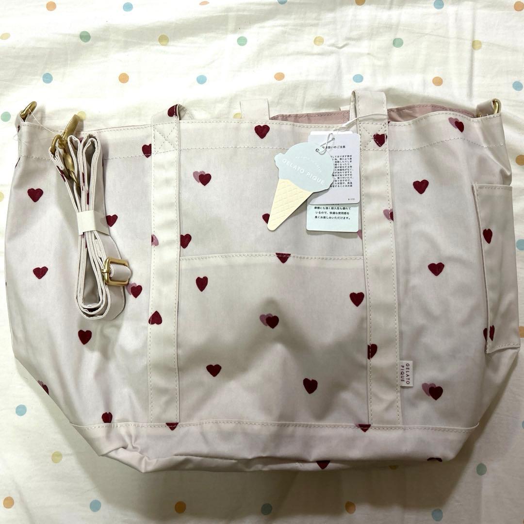 【新品未使用】ジェラート ピケ ハート柄ママバッグ