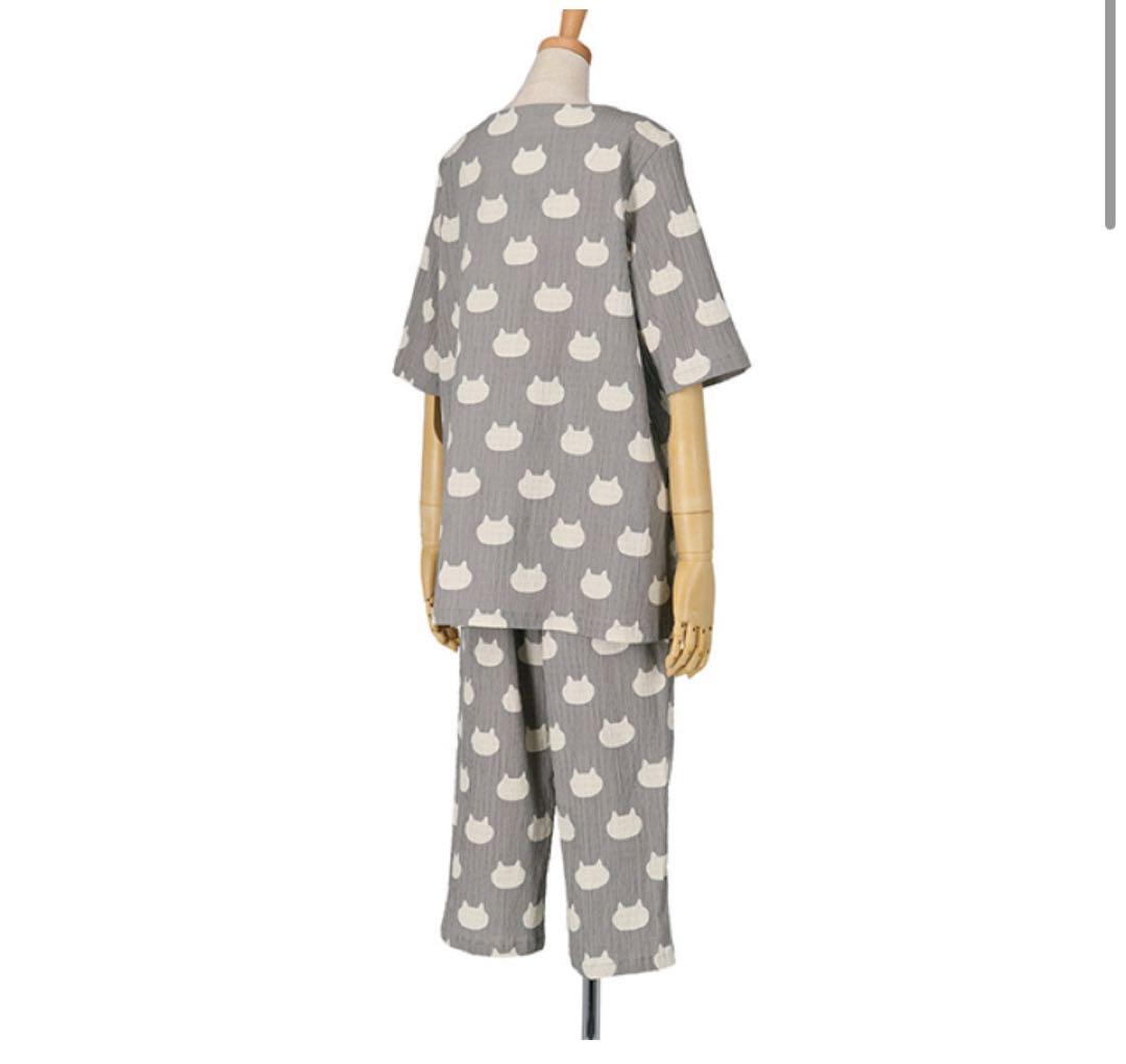 ワコール マタノアツコ パジャマ 猫 ルームウェア 6分袖8分丈ズボン