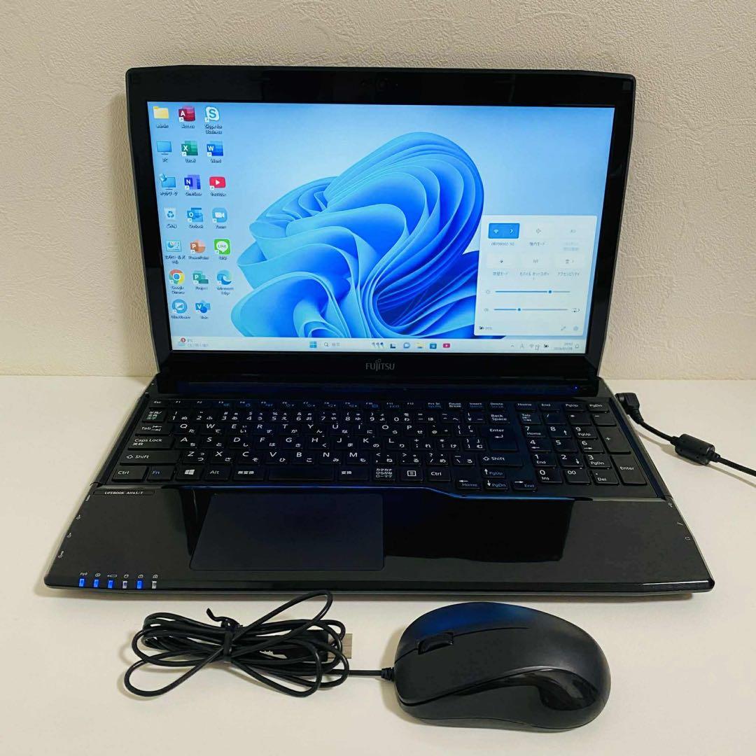 Y88 FujitsuノートパソコンSSDメモリ8G高速Win11オフィス付き