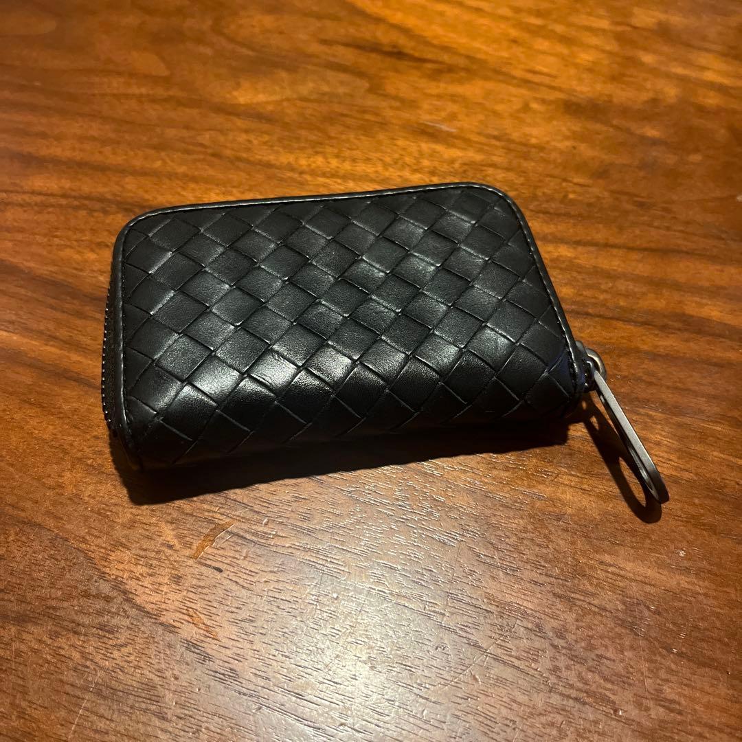 ブラックレザー 編み込みキーケース