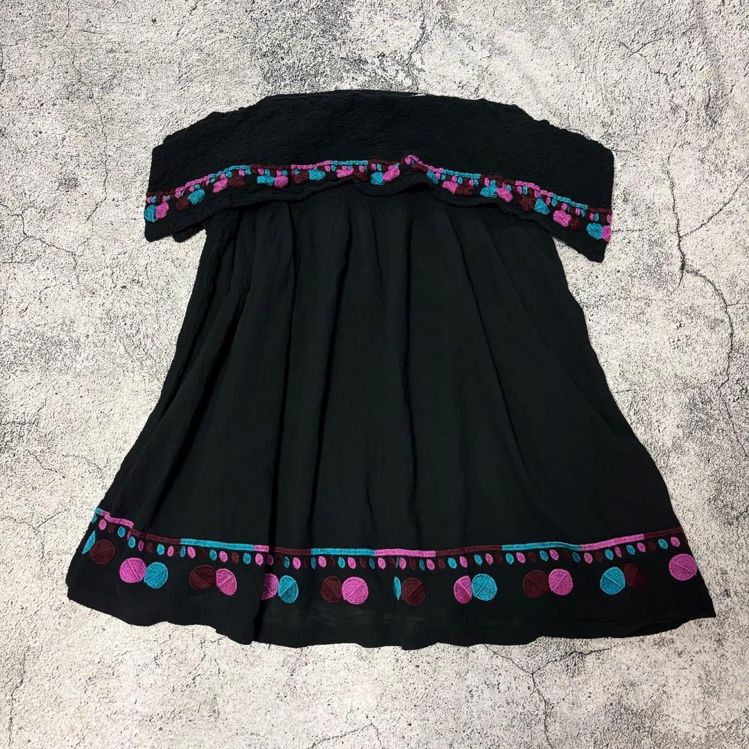 me ISSEY MIYAKE 2way スカート　ベアトップ　刺繍　シワ加工