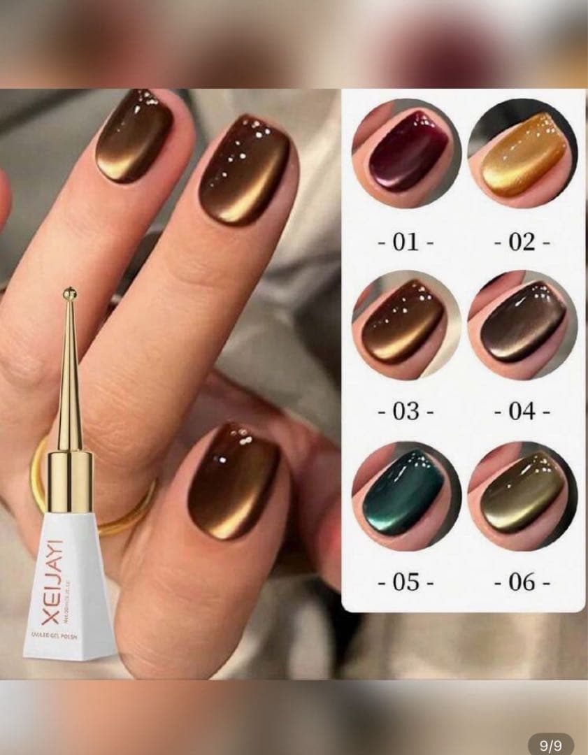 新品2025年新品6本　秋冬ネイル　カラージェル　マグネットジェルネイル　微粒子