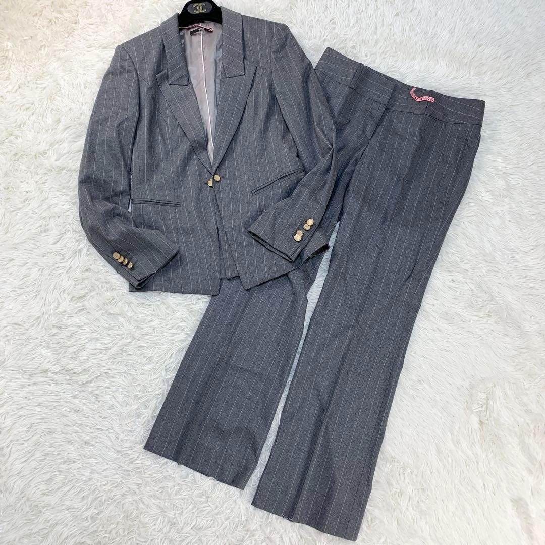 【美品】 HUGO BOSS ウール ピンストライプ セットアップ スーツ BAKER MODEL」ウール・シルク・カシミヤ三者混ピンストライプ柄スーツ