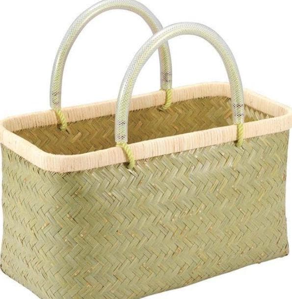新品　未使用　青竹 市場かご 大 ビニール取っ手で痛くない