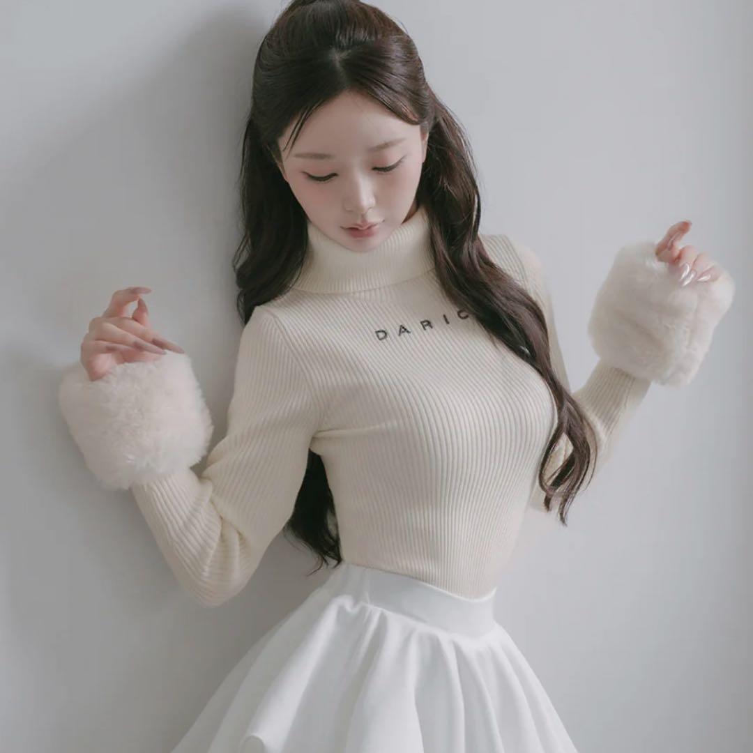 Darich スムースファーリブニットトップス IVO FREE