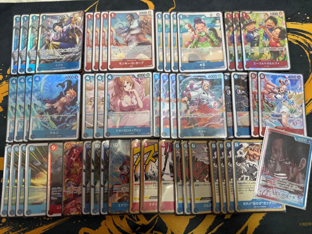 ワンピースカードゲーム 赤青エース 構築済みデッキ ガチ構築 スリーブ