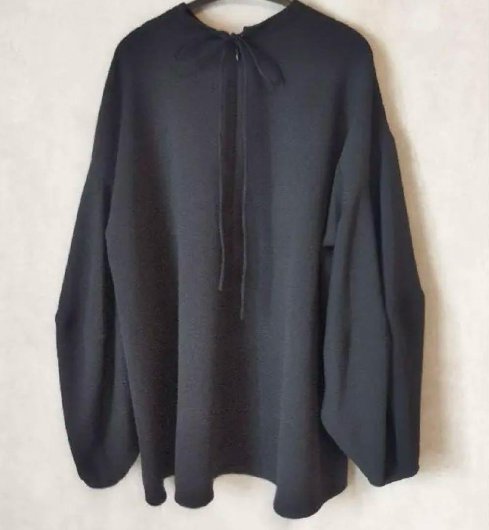 ENFOLD PEジョーゼット ドレープスリーブPULLOVER 黒 - メルカリ