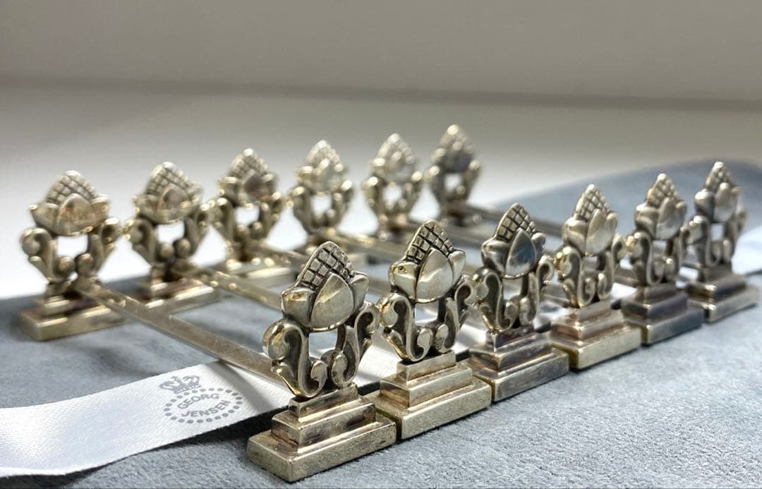 ジョージジェンセン激レア品　ナイフレスト6客SV925 袋付　141g