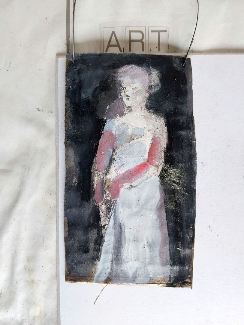 抽象的な女性像 油彩画