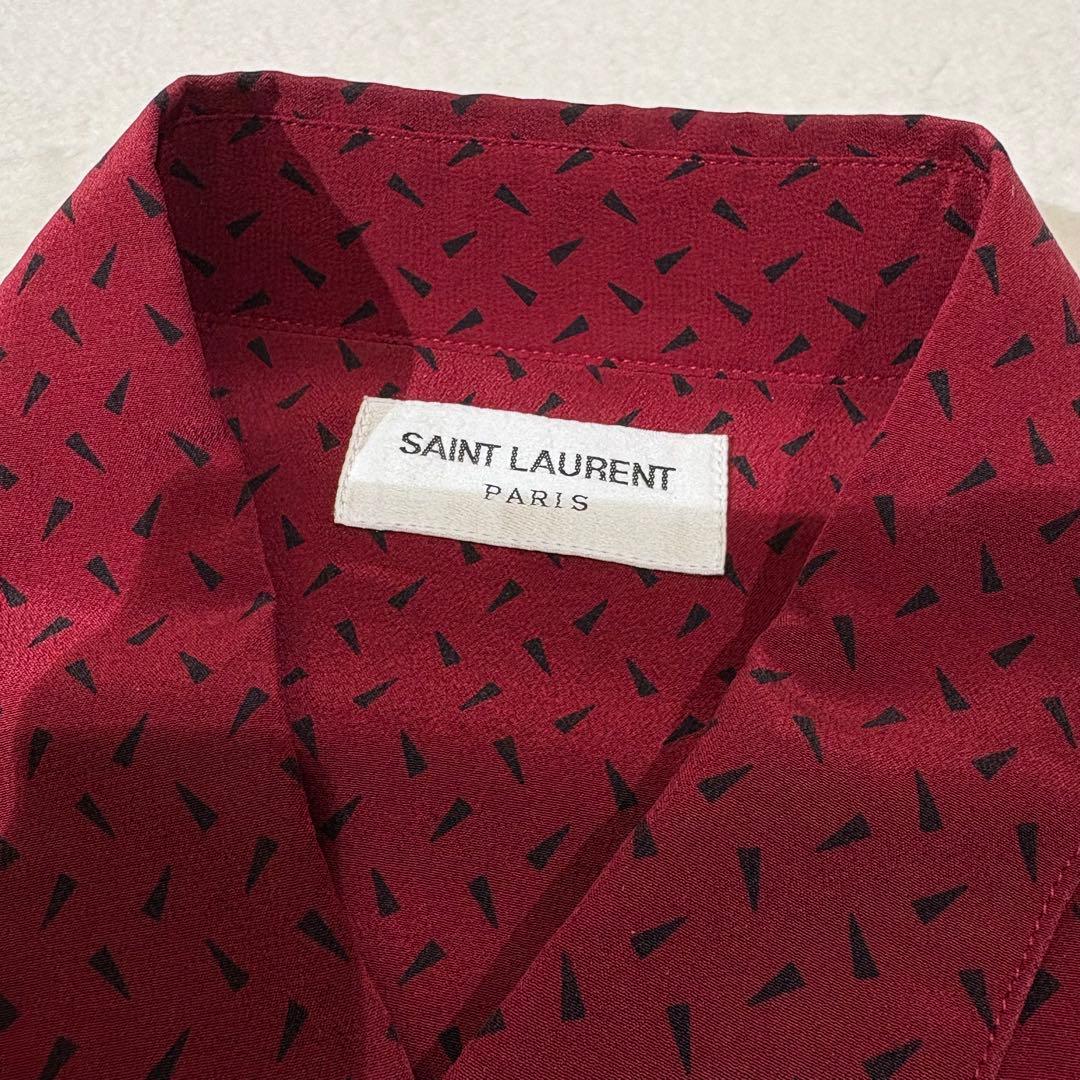 《美品》登坂広臣着用 Saint Laurent paris 総柄 シルクシャツ