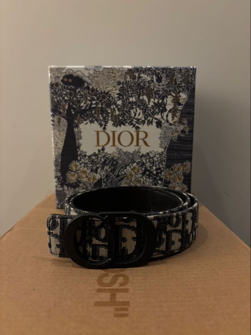 ペ*ー様 Christian Dior ロゴベルト モノグラム ブラック
