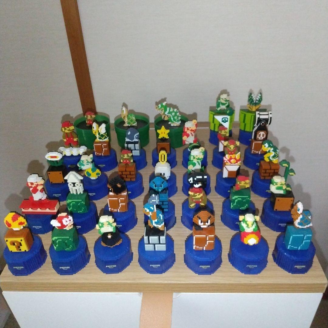 スーパーマリオ ボトルキャップ全30種類+缶コーヒーおまけフィギュア3