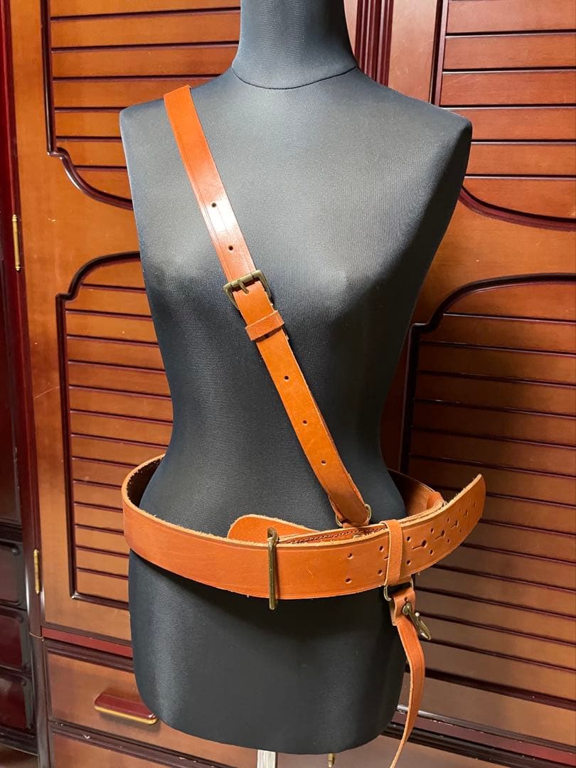 旧日本海軍士官用刀帯　略刀帯　日本軍　陸戦隊　軍刀