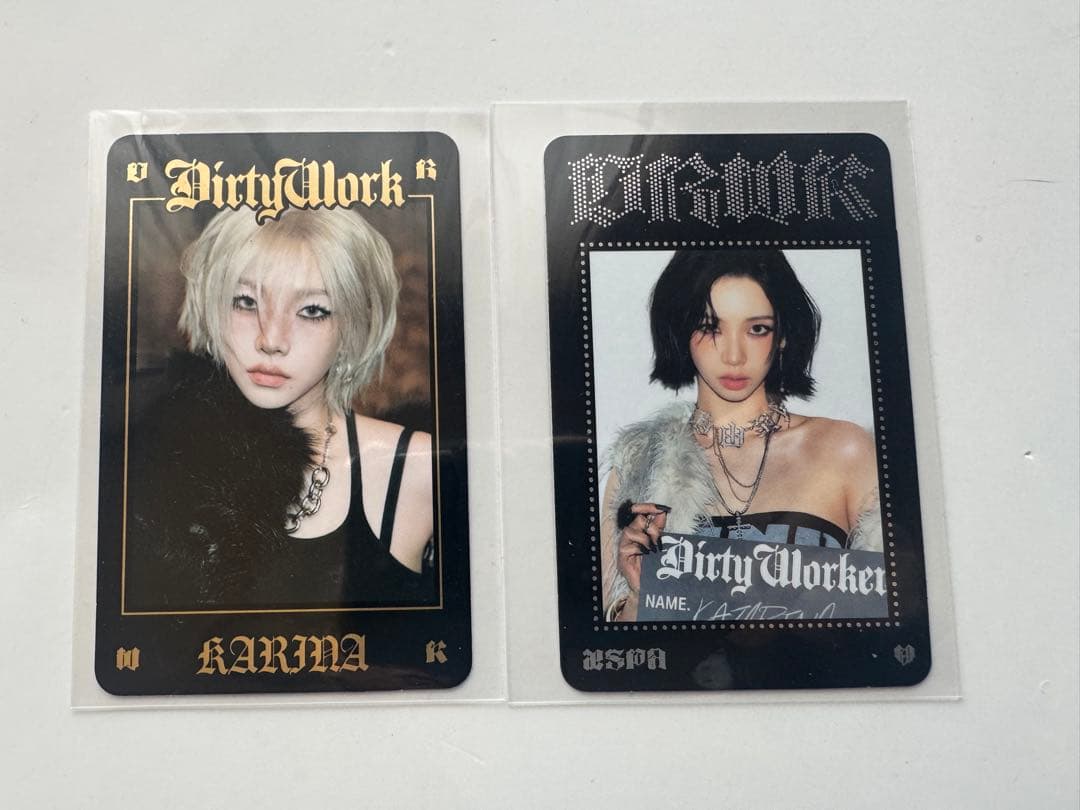 aespa カリナ DirtyWork POPUP ラントレ トレカ 2枚セット - メルカリ
