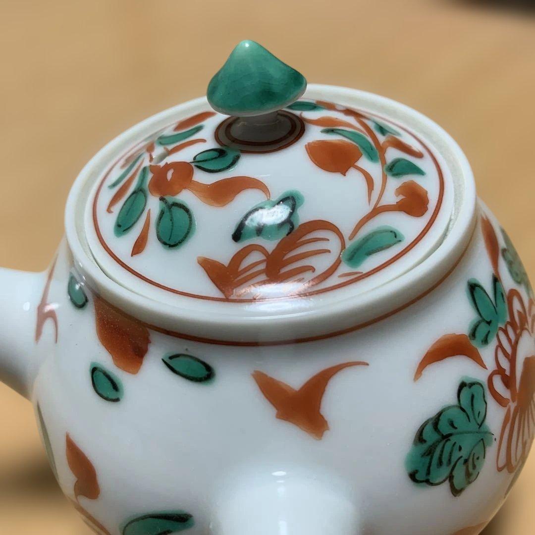 赤絵そろばん急須 清水焼 京焼 煎茶 茶道具 茶道 急須 アンティーク