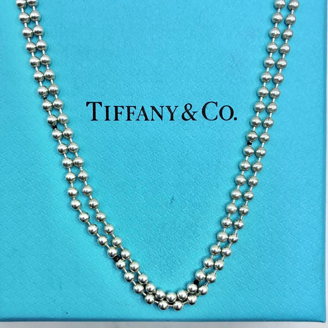 訳あり】ティファニー 86cm ロングボールチェーン ネックレス シルバー