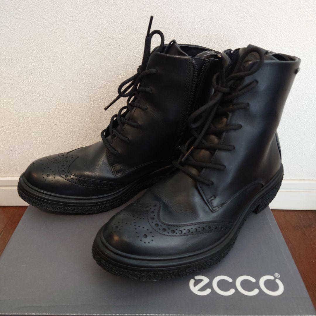 未使用 ECCO GORE-TEX 防水レザーブーツ 24.5cm