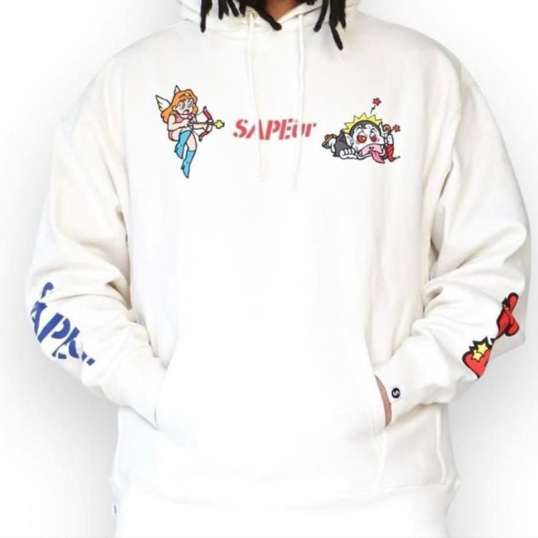 新品未使用 sapeur サプール ヘッドロココ ビックリマン パーカーL