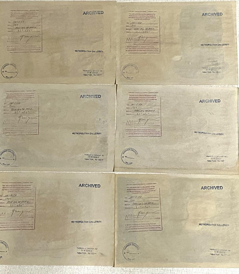 まとめ売り6枚】模写 肉筆 サインあり ジャン・ミシェル・バスキア