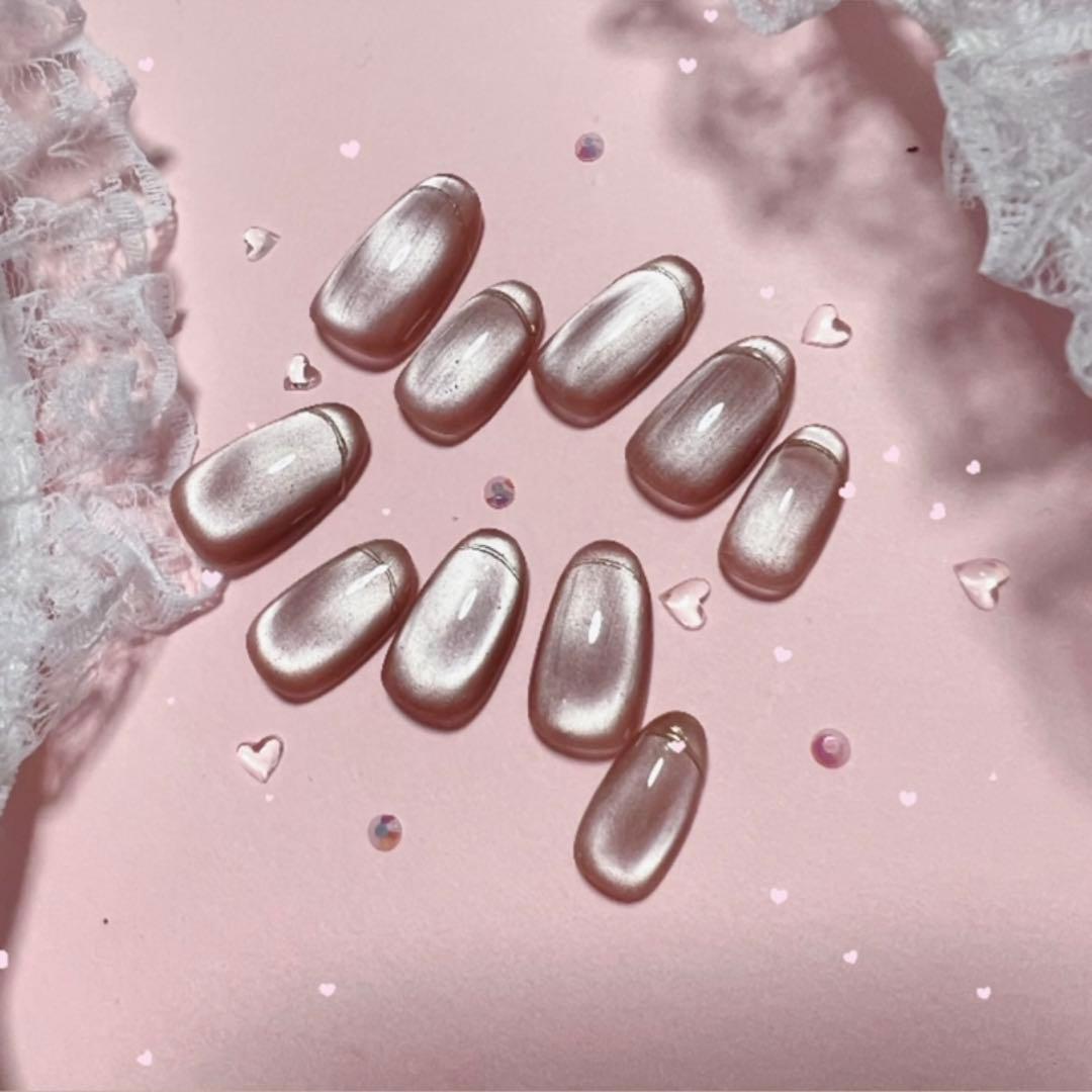 マグネットネイル　ゴールドライン　♡カラー変更0円♡ Amazon | Coikaze マグネットネイル 単色 細かいゴールドのラメ 上品