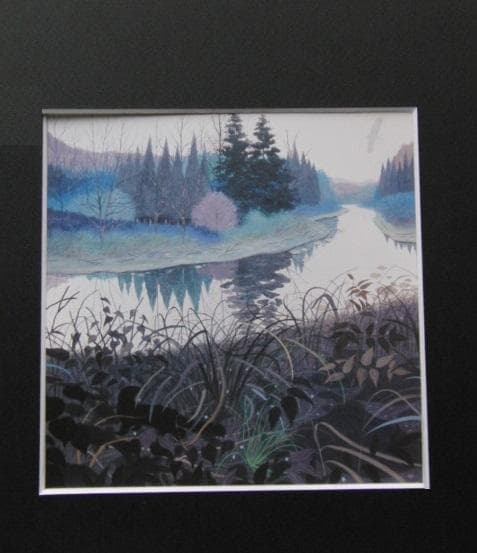 千住博、【寒林】、希少な大判額装用画集より、美品、日本人画家