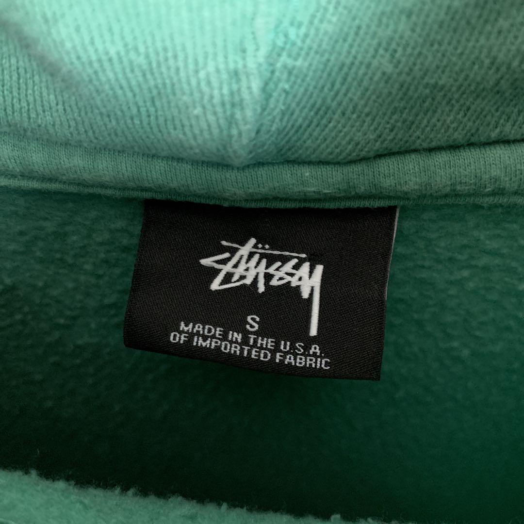 即完モデル‼︎】【USA製】STUSSY◎緑黒 パーカー C715