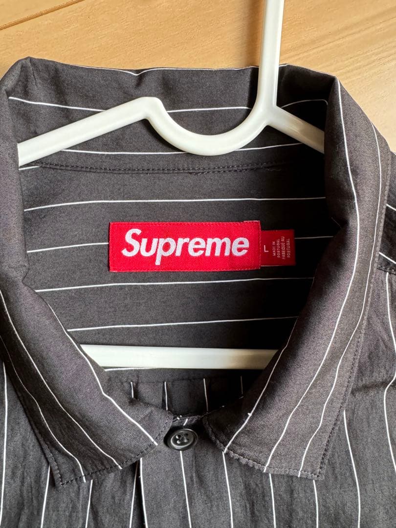 Supreme ストライプ柄 半袖シャツ Lサイズ - メルカリ