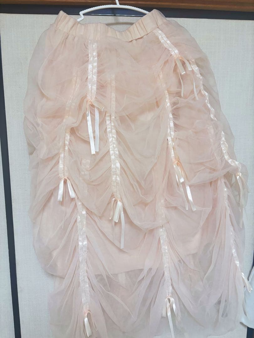 treat ürself バレリーナドロストリングリボンスカート ピンク