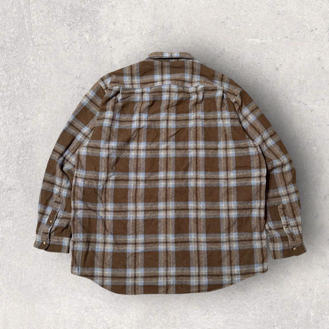 ペンドルトン】ネルシャツ チェック柄 2XL 茶色 ボードシャツ ウール b