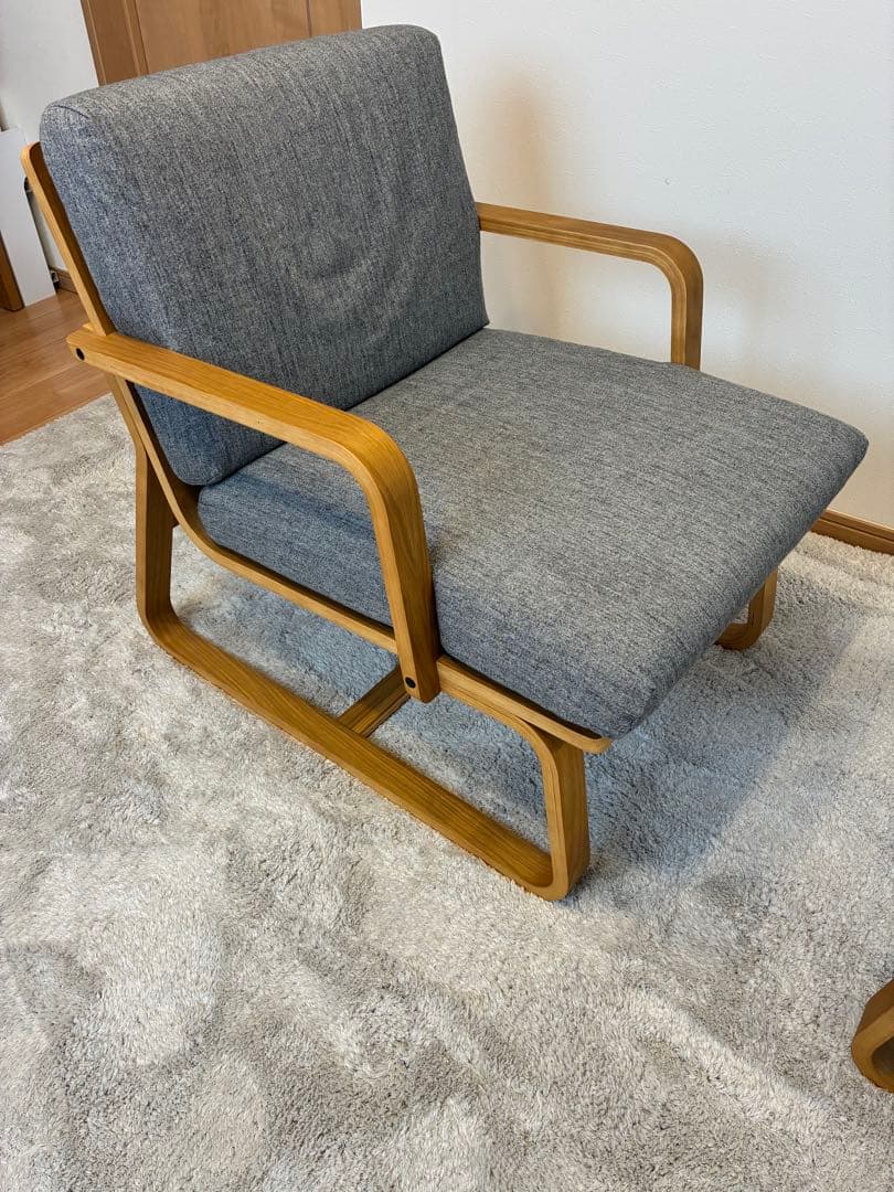 無印良品　リビングでもダイニングでもつかえるソファチェア・オーク材