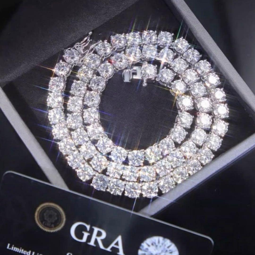 レックス　鑑定書付き 最高品質モアサナイト　テニスチェーン　ネックレス