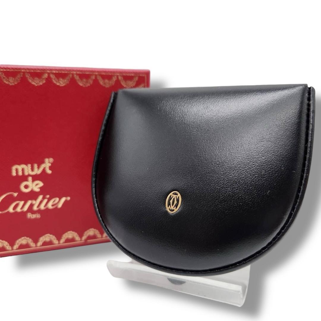 カルティエ ケース《マストドゥカルティエ》カーフレザー 黒 美品 未使用級