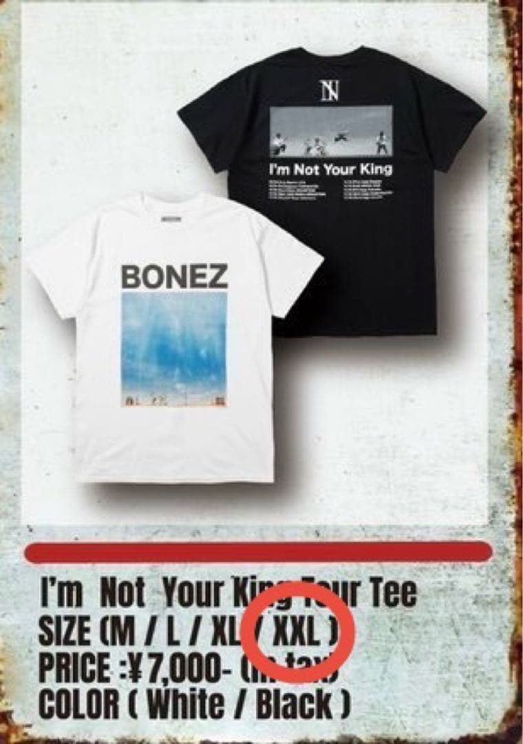 The BONEZ Ｔシャツ XXL 白 JESSE 新品未開封 2XL WHT