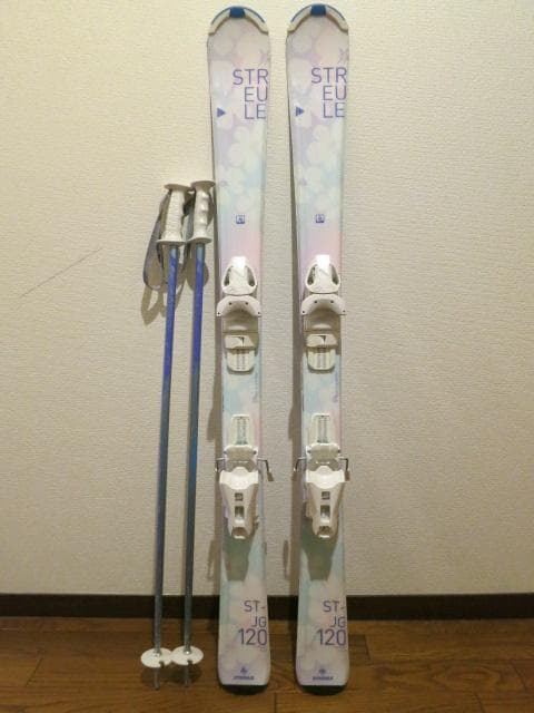 STREULE 120cm ジュニアスキー板　 90cmストックセット