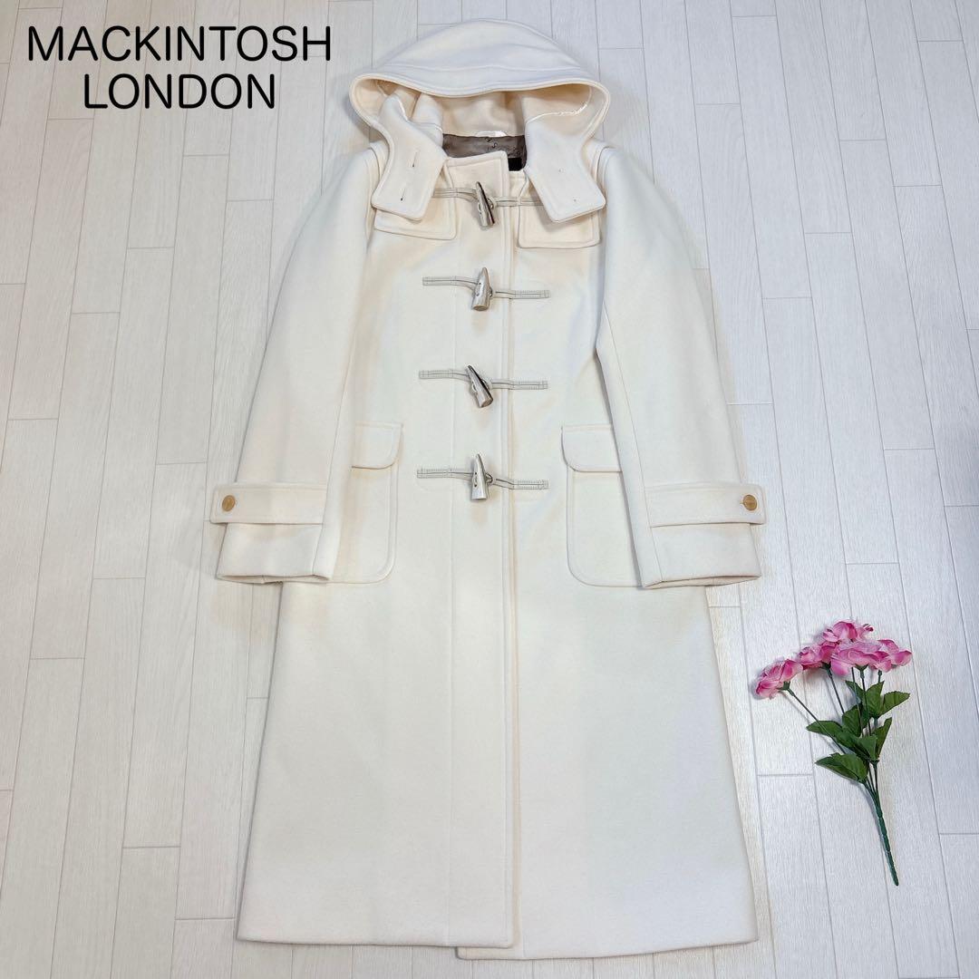 マッキントッシュロンドン ダッフルコート ロング丈 牛革 ホワイト系 38