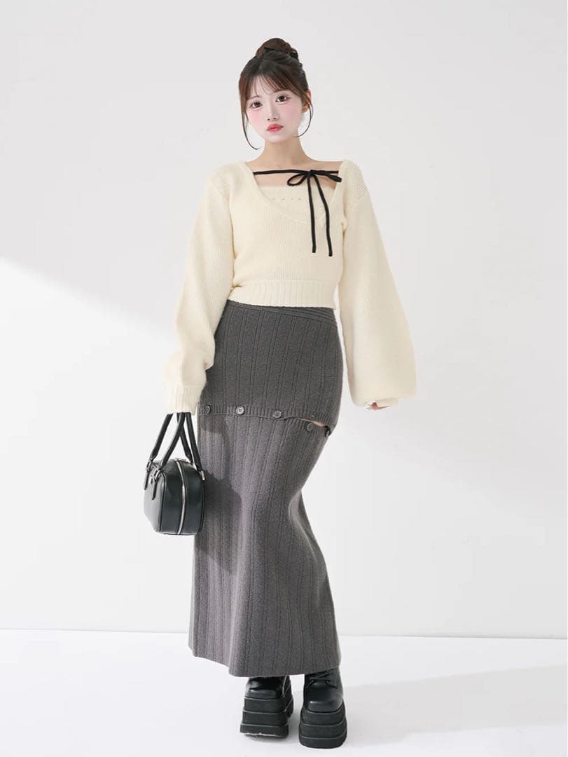 Darich アシメレイヤードニットトップス アイボリー IVO 新品未開封