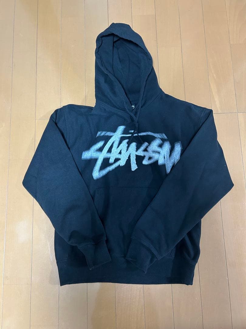 Stussy ブラック パーカー L