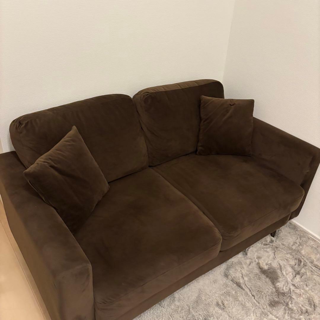 Allyアリーソファソファー2人掛け二人掛けローソファ ブラウン 135011