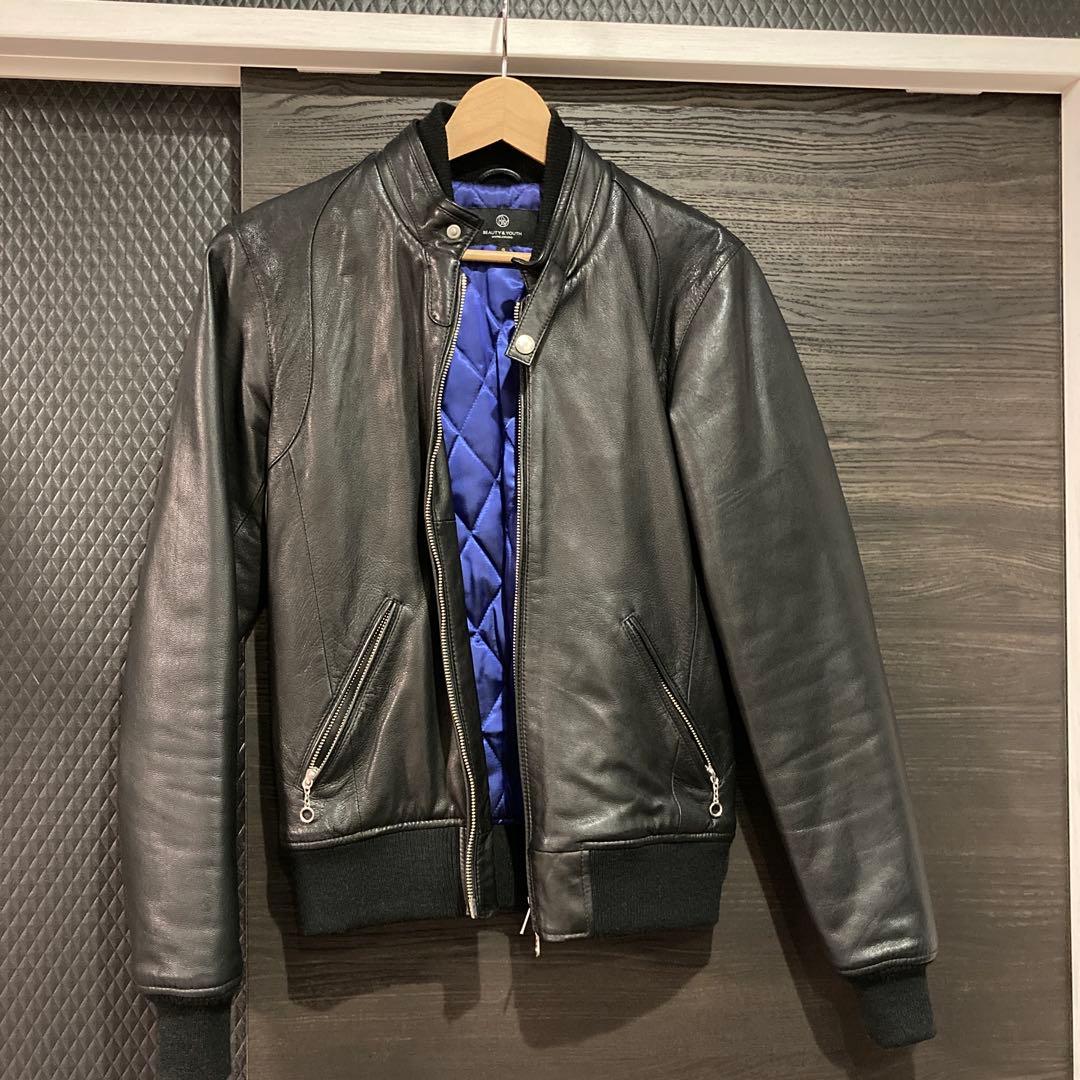 BEAUTY&YOUTH 羊革 シングルライダースジャケット - メルカリ