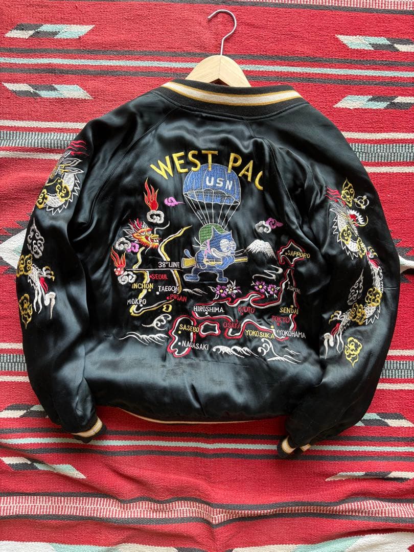 7*0様 【希少 80s】FELIX スカジャン ヴィンテージ USN 刺繍 西