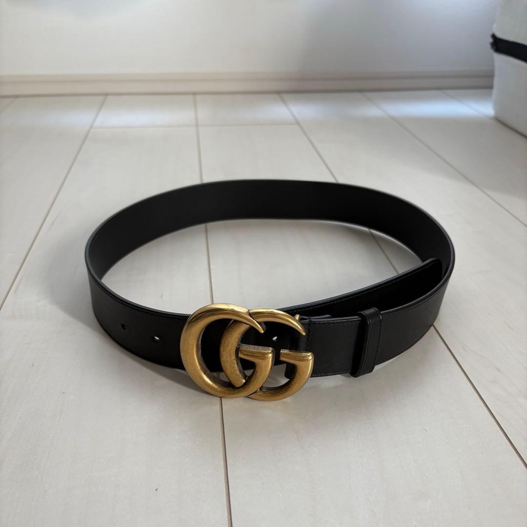 GUCCI グッチ ベルト 美品 オールドグッチ ☆ ヴィンテージ GGキャンバス レザー ベルト 65