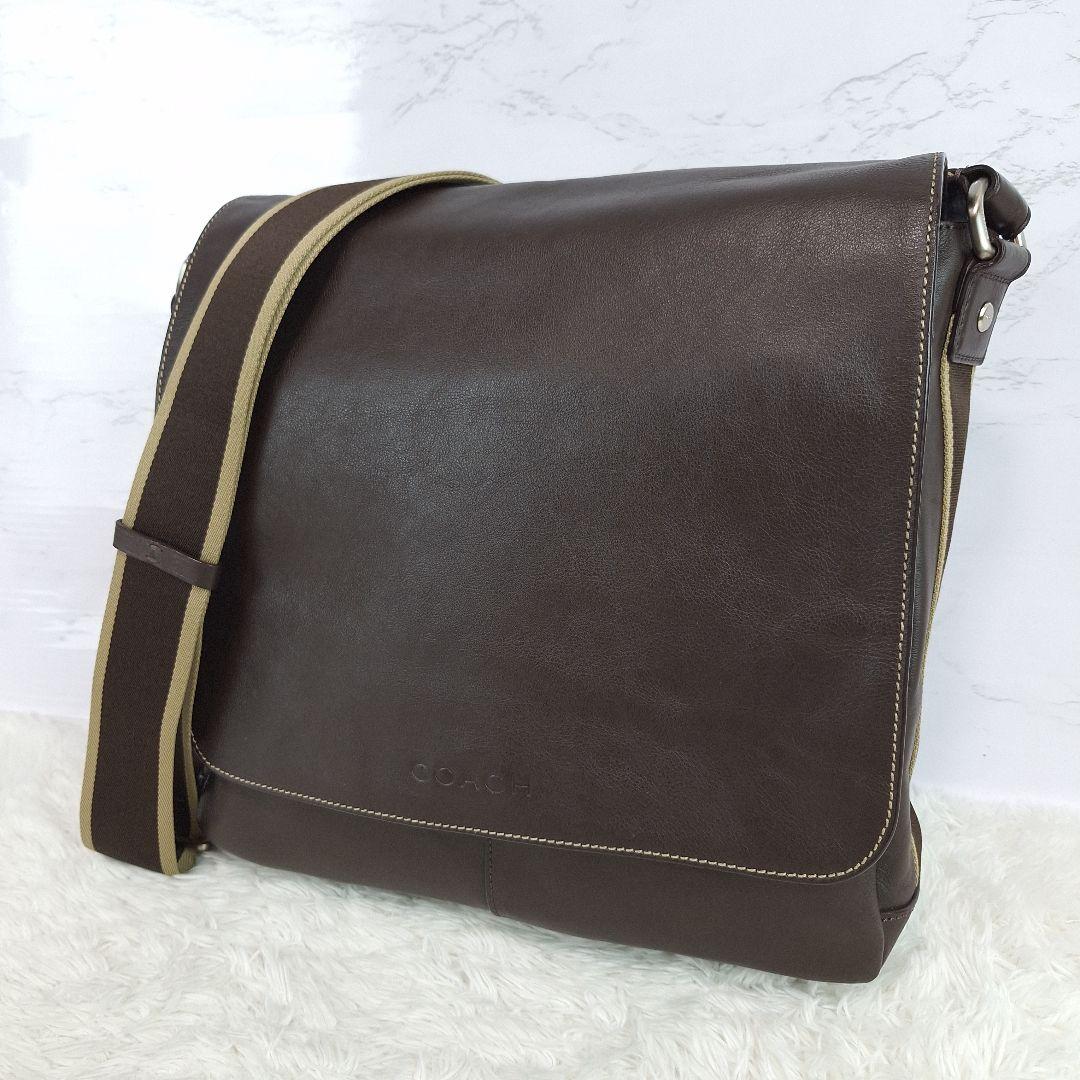 美品✨COACH　コーチ　メッセンジャーバッグ　レザー　ダークブラウン