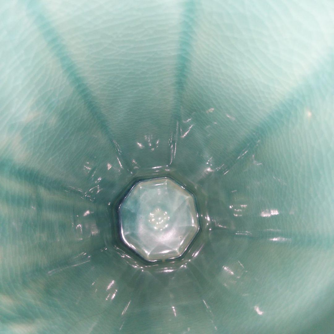 白沢窯 青緑色 竹模様 陶器花瓶 箱付き 花入 華道具 - メルカリ