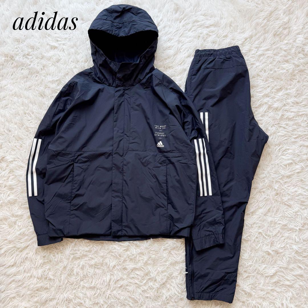 adidasアディダス セットアップ ナイロン CLIMASTORM ネイビーL adidas（アディダス） ジャージ メンズ 上下 ブランド セットアップ