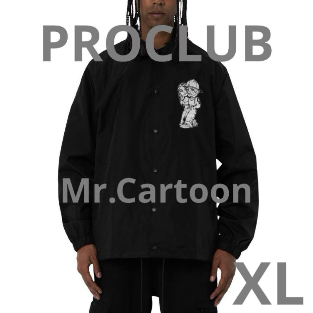 PRO CLUB Mr.Cartoon ナイロンジャケット ブラック