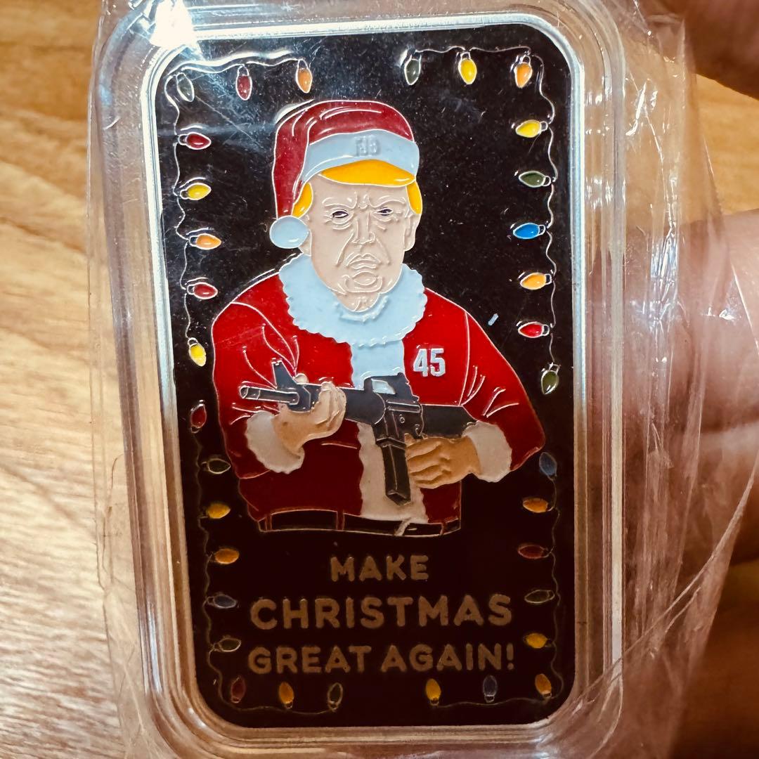 トランプ大統領 1オンス 純銀バー メイククリスマスグレートアゲイン